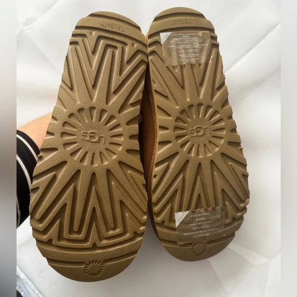 New UGG Women’s Chestnut Tasman Slippers with Patterned Trim Size 8 - Picture 4 of 7